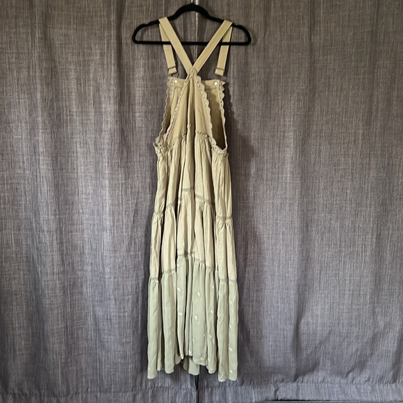 In loom three bird nest green overall dress maxi length size large - Picture 10 of 10